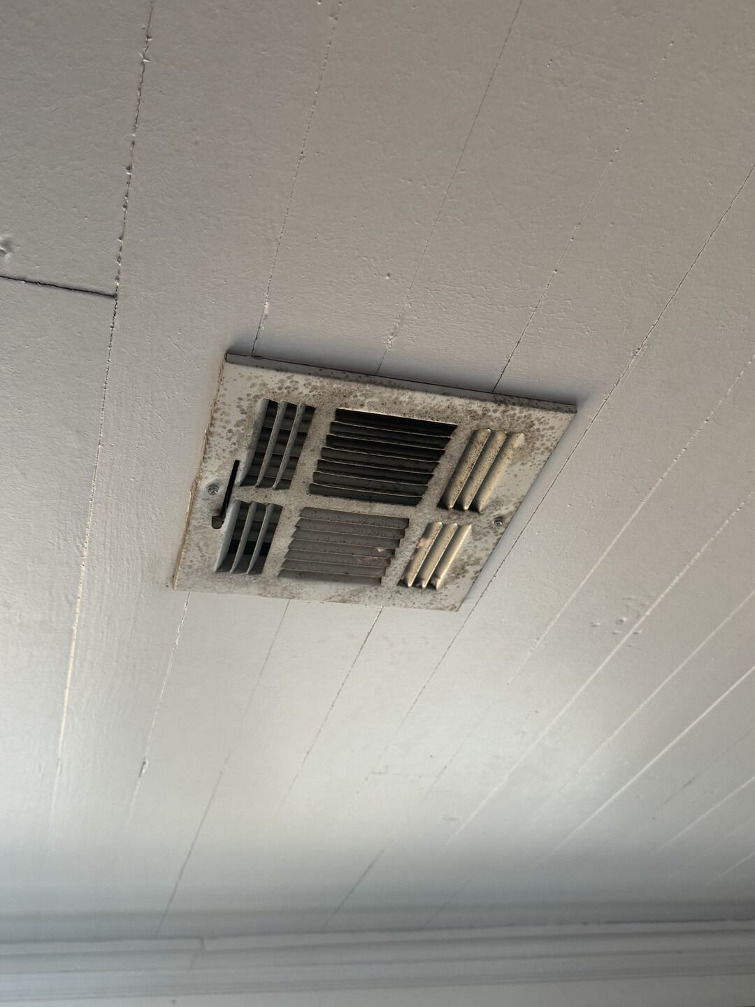 Mold growth on and around a ceiling air vent in a Louisiana home